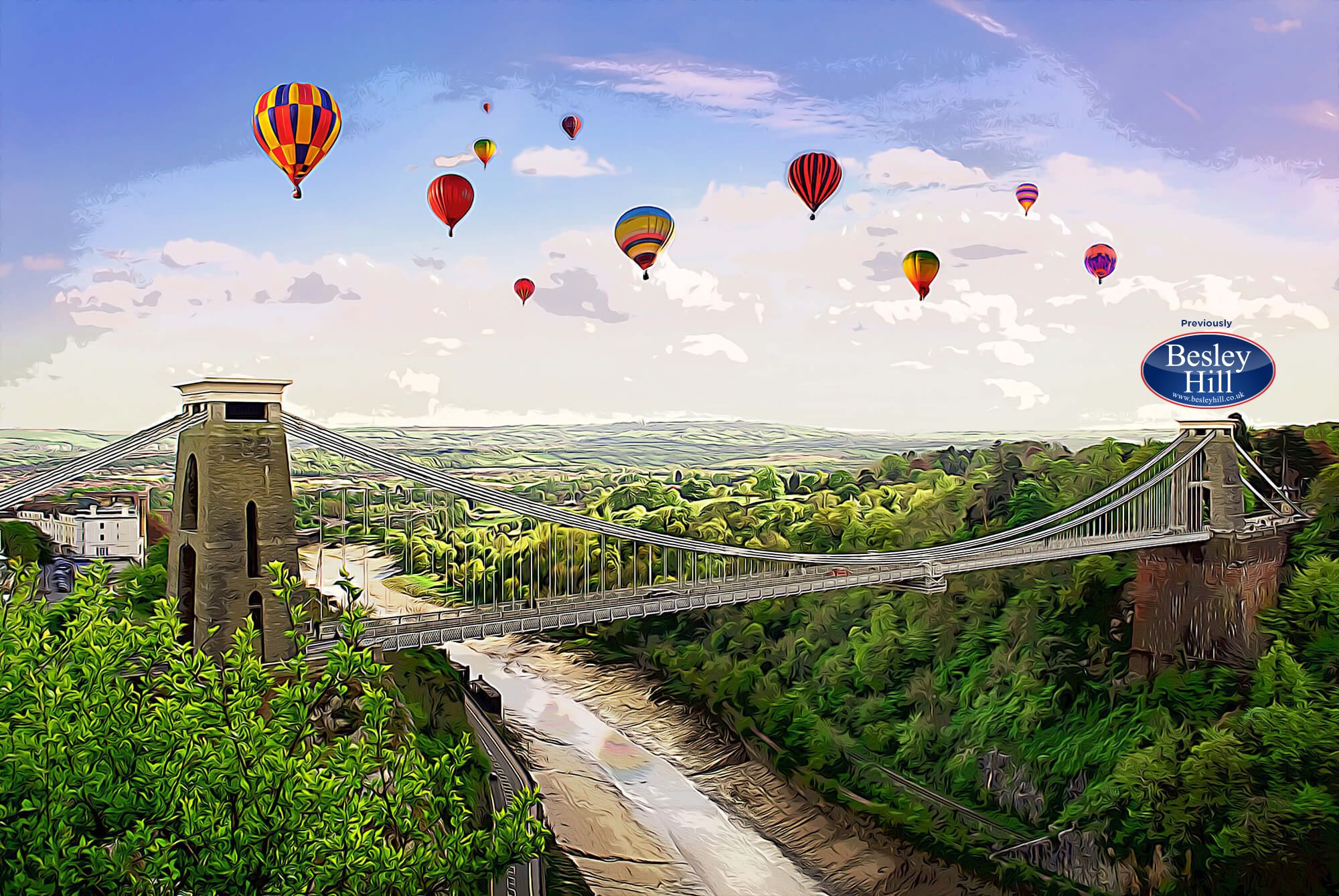 Hot air balloons bridge hero