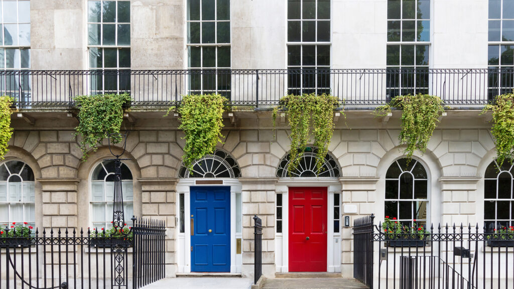 red front door and blue front door