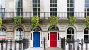 red front door and blue front door