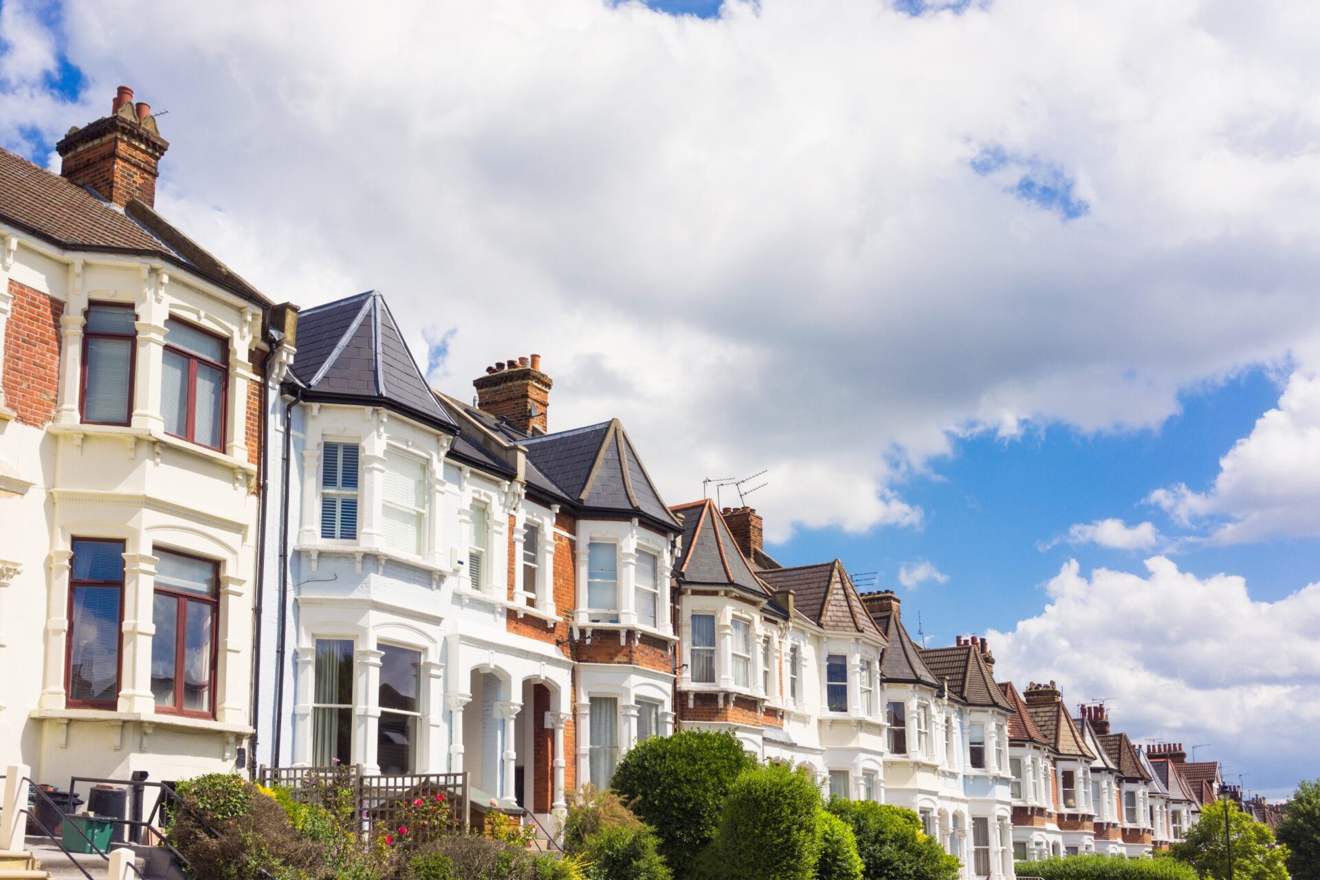 Row of Victorian terraced homes in Bradford showing character properties in BD8, BD9 and BD18