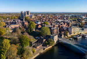 Aerial view of York Minster and surrounding countryside highlighting Green Belt protected villages in 2026