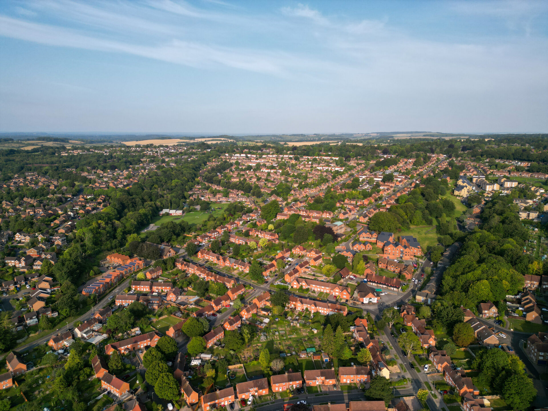 Aerial view of Stanmore in Harrow showing residential homes, representing buy to let Stanmore investment opportunities