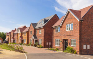 Modern red-brick detached houses in a new residential development in Skipton, reflecting rising property values and demand for spacious homes in 2026