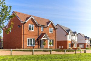 Newly built homes in a UK housing development