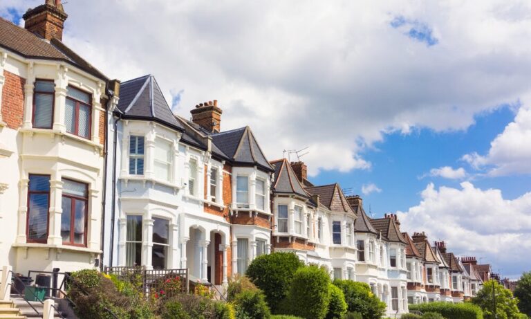 Row of traditional terraced houses in Tamworth, highlighting strong rental demand and investment opportunities in the 2026 property market
