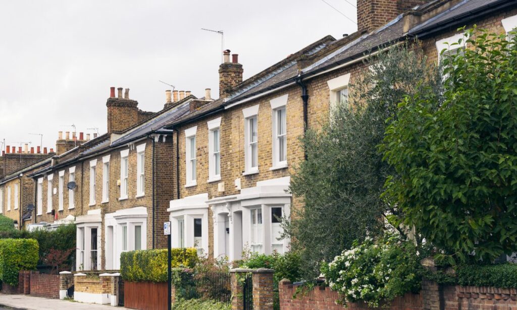 Row of traditional residential houses in Sutton Coldfield, reflecting the family housing market in areas such as Boldmere and Walmley.